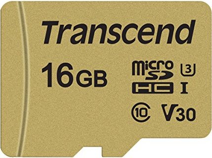 Transcend 500S R95/W50 microSDHC 16GB Kit, UHS-I U3, Class 10