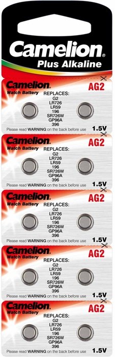 Camelion Knopfzellen AG2 LR726 G2 LR59 196 SR726W Alkaline 0% HG Uhren Batterien 