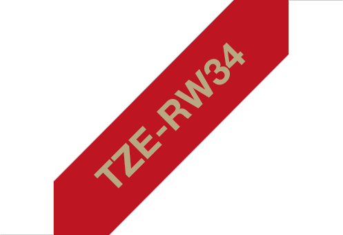 Brother TZe-RW34 Textil Beschriftungsband 12mm gold/weinrot
