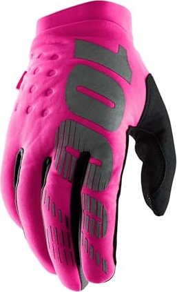 100% Brisker rękawice rowerowe neon różowy/czarny