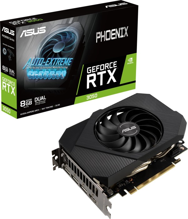 ASUS Phoenix GeForce RTX 3050, PH-RTX3050-8G, 8GB GDDR6, HDMI, 3x DP