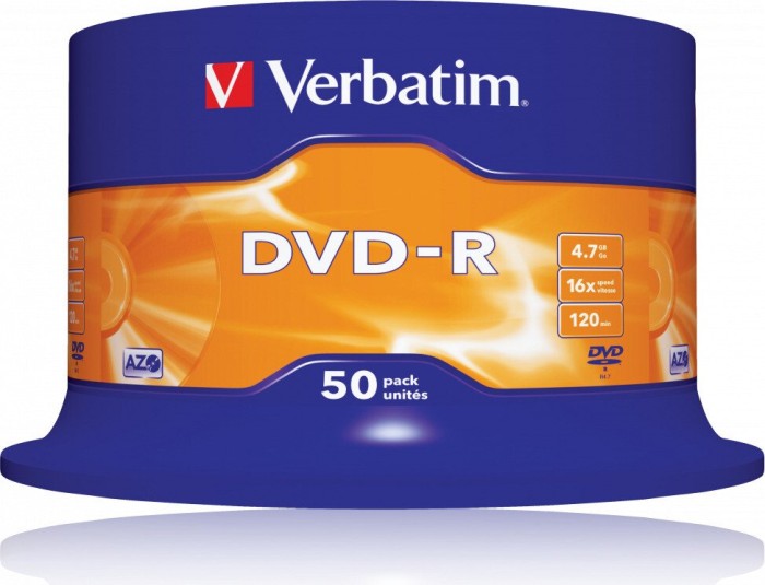 Verbatim DVD-R 4.7GB 16x, Cake Box 50 sztuk