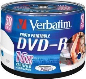Verbatim DVD-R 4.7GB 16x, 50-pack Spindle photo printable