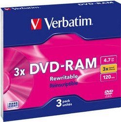 Verbatim DVD-RAM 4.7GB, 3x, Slimcase 3 sztuki