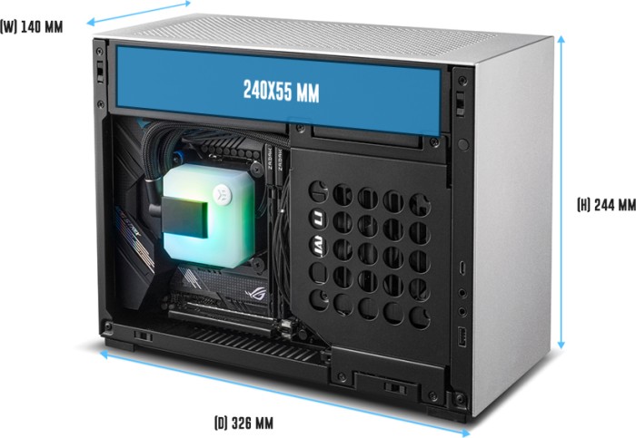 Lian Li DAN Cases A4-H2O, PCIe 4.0, silber, Mini-ITX