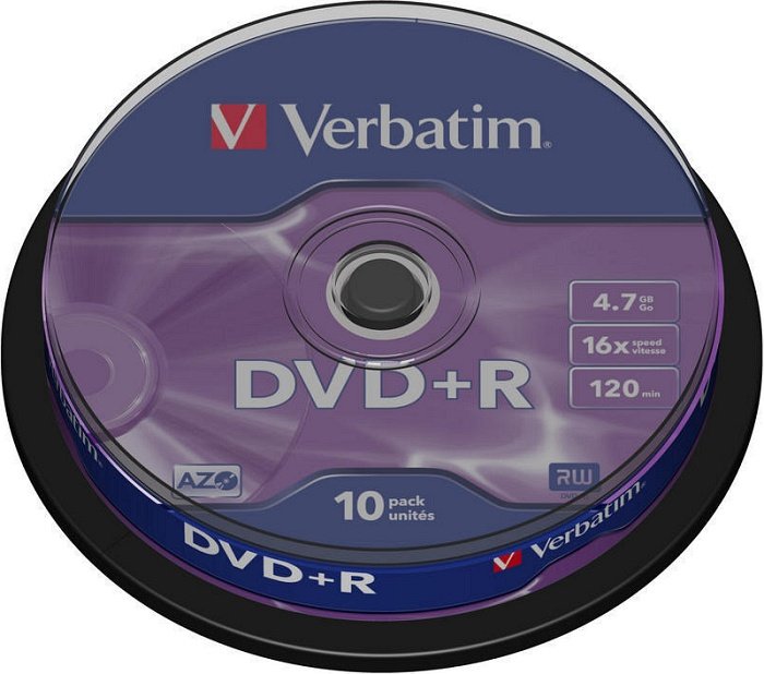 Verbatim DVD+R 4.7GB, 16x, 10-pack Spindle