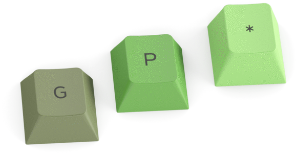 Glorious PC Gaming Race GPBT Keycaps, tworzywo sztuczne (PBT), Olive, ciemnozielony/zielony/jasnozielony, przycisków - 114 (104+10), ANSI-US