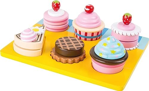 Small Foot – Wooden Play Food Cupcakes and Cake Set 13dlg.