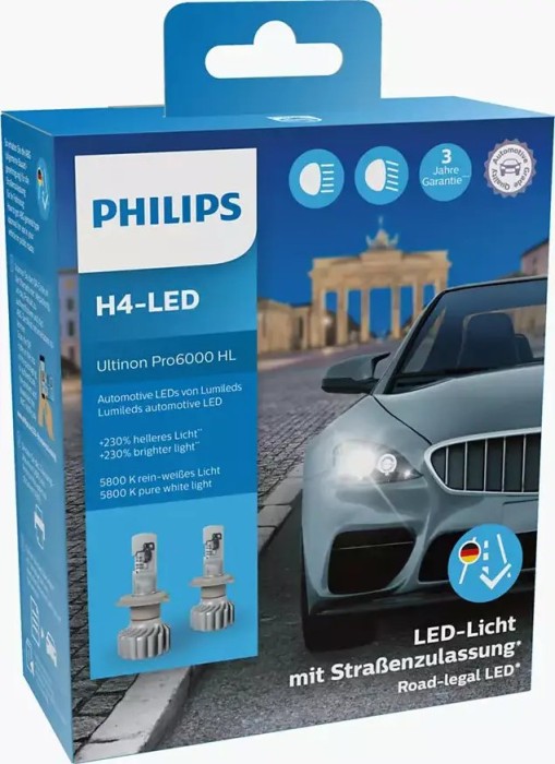 Philips Ultinon Pro6000 H4-LED, 2er-Pack Box