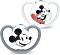 NUK Disney Mickey Mouse Space Schnuller, Silikon, 0-6M, grau/weiß, 2er-Pack (10730735)