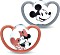 NUK Disney Mickey Mouse Space Schnuller, Silikon, 0-6M, grau/rot, 2er-Pack (10730735)