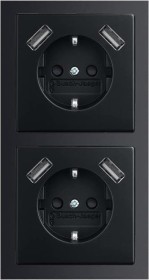 Busch-Jaeger Future Linear USB-Steckdose 2-fach, schwarz matt