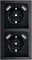Busch-Jaeger Future Linear USB-Steckdose 2-fach, schwarz matt (20 EUCB2USB-885)