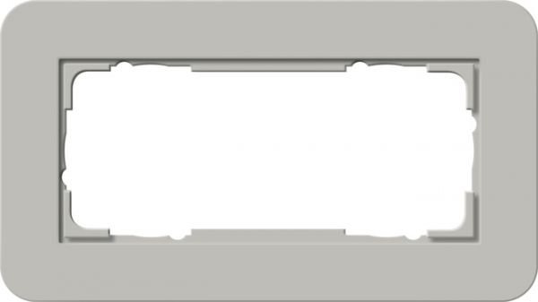 Gira E3 Abdeckrahmen 2fach ohne Mittelsteg mit Trägerrahmen anthrazit Soft-Touch, grau