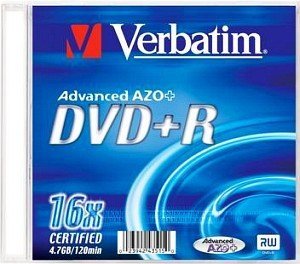 Verbatim DVD+R 4.7GB 16x, 1-pack Jewelcase printable