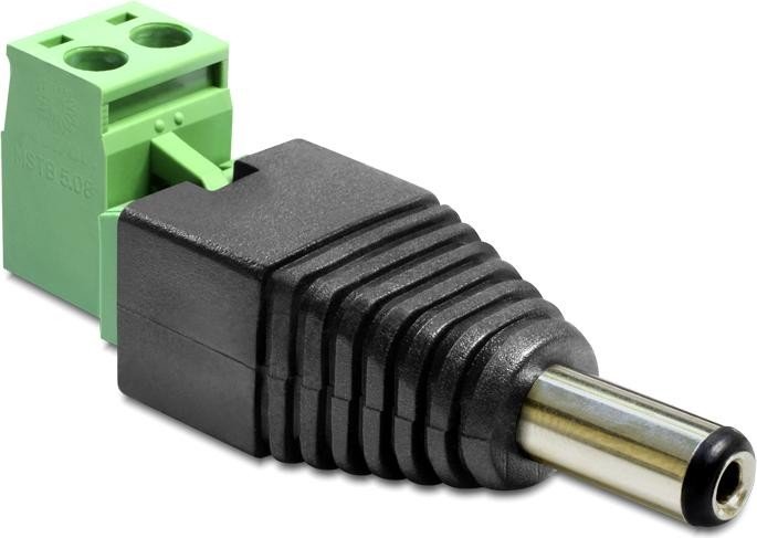DeLOCK Terminalblock Adapter, 2-Pin auf 2.1/5.5mm Hohlstecker