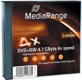 MediaRange DVD+RW 4.7GB 4x, 5er Slimcase
