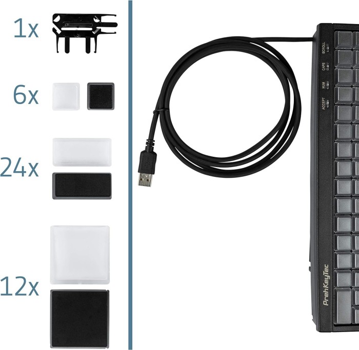 PrehKeyTec MCI 128 Programmable keyboard, 128 klawiszy z możliwością zaprogramowania, czarny, USB