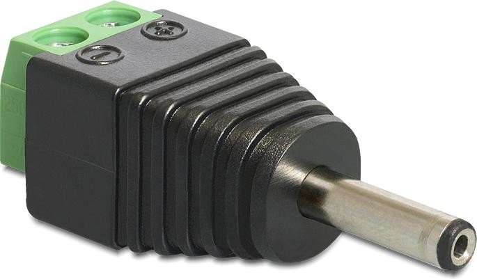 DeLOCK Terminalblock Adapter, 2-Pin auf 1.3/3.5mm Hohlstecker