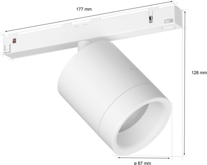 Philips Hue White and Color Ambiance Perifo Schienensystem-Komponente Zylinderspot 5.3W weiß