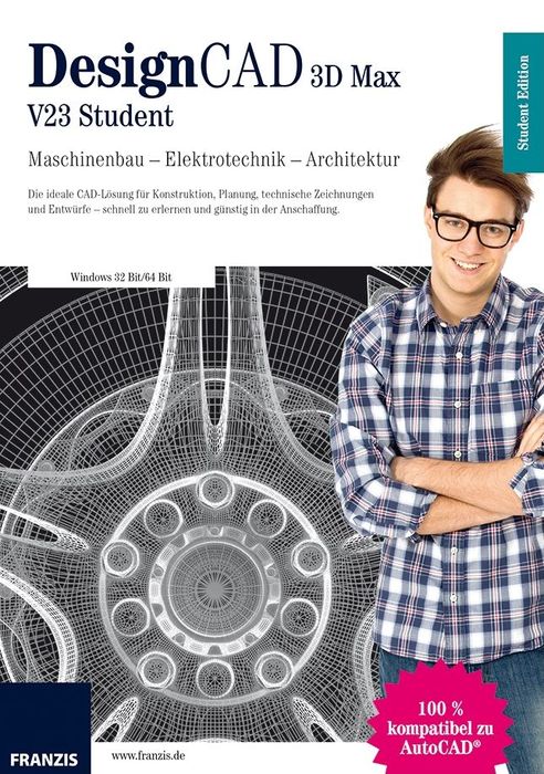 Franzis Design CAD 3D Max V23 Student, ESD (niemiecki) (PC)