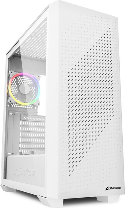 Sharkoon VS9 RGB White, biały, szklane okno