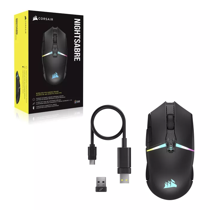 Corsair Gaming Nightsabre Wireless Mouse, USB/Bluetooth
