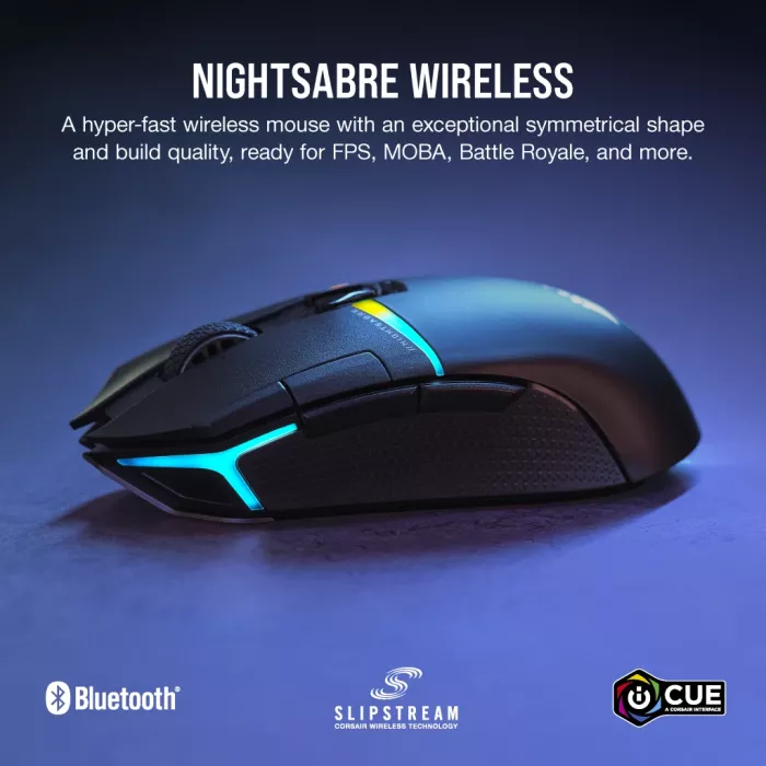 Corsair Gaming Nightsabre Wireless Mouse, USB/Bluetooth