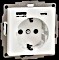 Merten System M 1-M SCHUKO Steckdose mit USB-Ladegerät, polarweiß (MEG2367-0319)