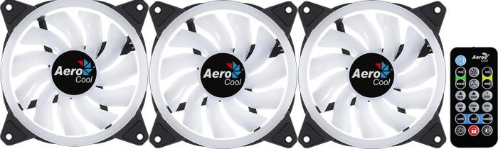 AeroCool Duo 12 Pro, sterowanie LED, pilot zdalnego sterowania, 120mm, sztuk 3