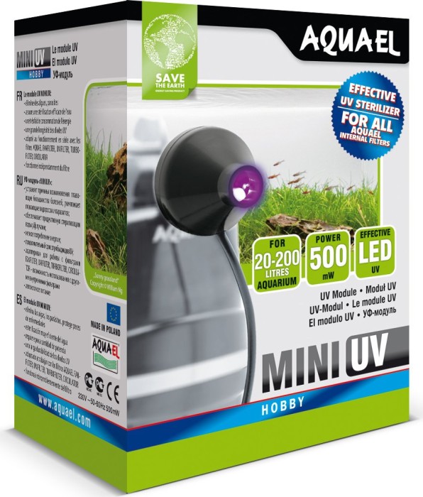 Aquael Mini UV, UV-C Klärer Vorsatzgerät für Aquael Innenfilter, 150l