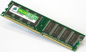 Corsair ValueSelect DIMM 256MB, DDR-400, CL2.5-3-3-8