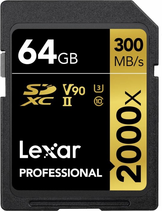 Lexar Professional 2000x R300/W260 SDXC 64GB Kit, UHS-II U3, Class 10