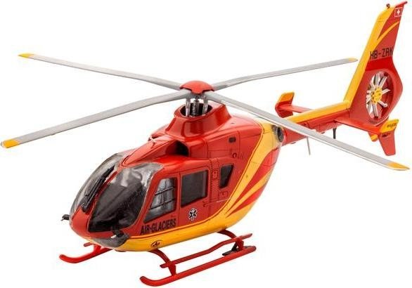 Revell Airbus Helicopters EC135 AIR-GLACIERS – 1:72 – Montagesatz – Drehflügler – EC135 AIR-GLACIERS – Passagierflugzeug – Kunststoff (04986)