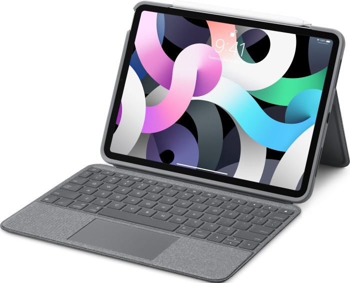 Logitech Folio Touch, KeyboardDock mit Trackpad für iPad Air 4/Air 5, Oxford grau, DE