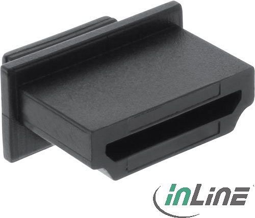 InLine ochrona przed kurzem do HDMI gniazdko, 4 sztuki, czarny