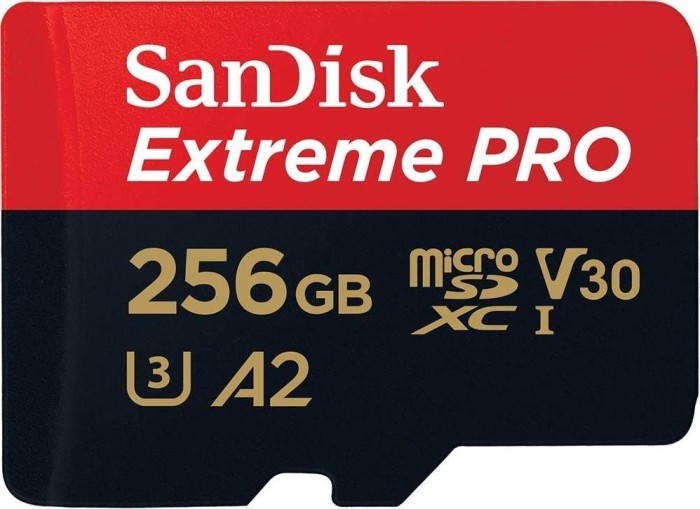 SanDisk Extreme PRO R170/W90 microSDXC 256GB Kit, UHS-I U3, A2, Class 10