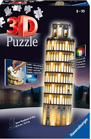 Ravensburger 3D Puzzle - Tower of Pisa Night Edition 3D Puzzle