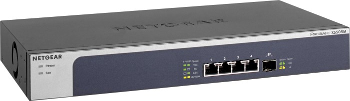 Netgear ProSAFE XS500M Desktop 10G switch, 4x RJ-45, 1x SFP+