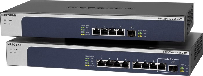 Netgear ProSAFE XS500M Desktop 10G switch, 7x RJ-45, 1x RJ-45/SFP+