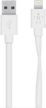 Belkin Lightning/USB kabel przejściówka płaskie 1.2m biały