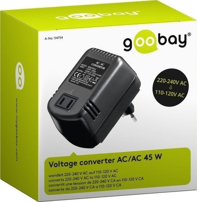 goobay MW2P045 Voltage converter 230V to 110V AC, 45W (54754)
