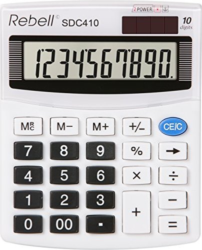 REBELL SDC410 – Taschenrechner, 10 Stellen, weiß