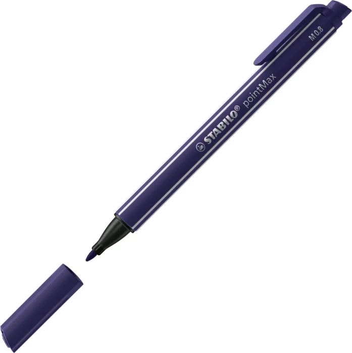 STABILO PointMax Filzschreiber – 10er Pack, Preußischblau, 0,8 Mm Robuste Nylonspitze