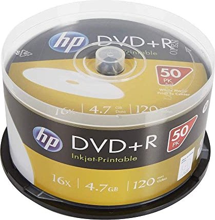 HP DVD+R 4.7GB, 16x, Cake Box 50 sztuk, do nadruku