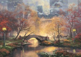bunt Central Park im Herbst Schmidt Spiele Puzzle 59496 Thomas Kinkade Glow in The Dark 1000 Teile Puzzle