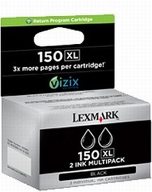 Lexmark Return Tinte 150XL schwarz, 2er-Pack
