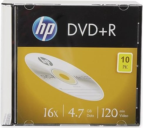 HP DVD+R 4.7GB, 16x, Slimcase 10 sztuk
