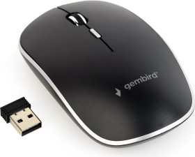 Gembird Silent Wireless Optical Mouse schwarz/silber, USB