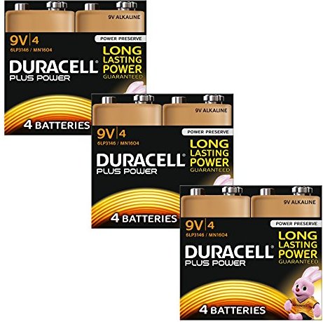Duracell Plus 9V-Block, 12er-Pack